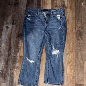 Judy Blue 14W Distressed cropped Blue Jeans.